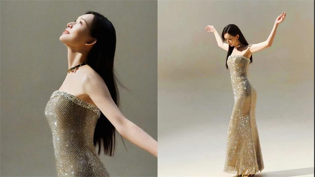 51歲林志玲「貼身金縷衣」新照曝光！極致S曲線秀「逆齡身材」再現巔峰