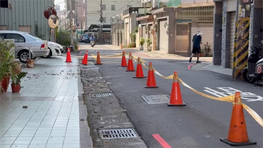 驚險！台中「磁磚雨」從天而降　大面積掉落伴隨水泥塊險砸中路過車