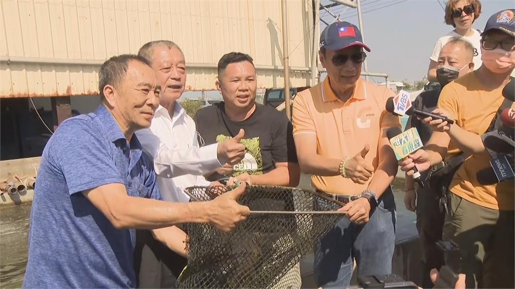 中國禁運衝擊台灣農產 郭台銘到屏東看石斑養殖 表明願助漁民拓通路