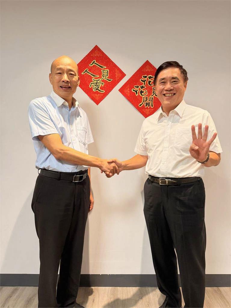 郝龍斌沒到辯論會「人在雲林」!見韓國瑜喝咖啡喊4字