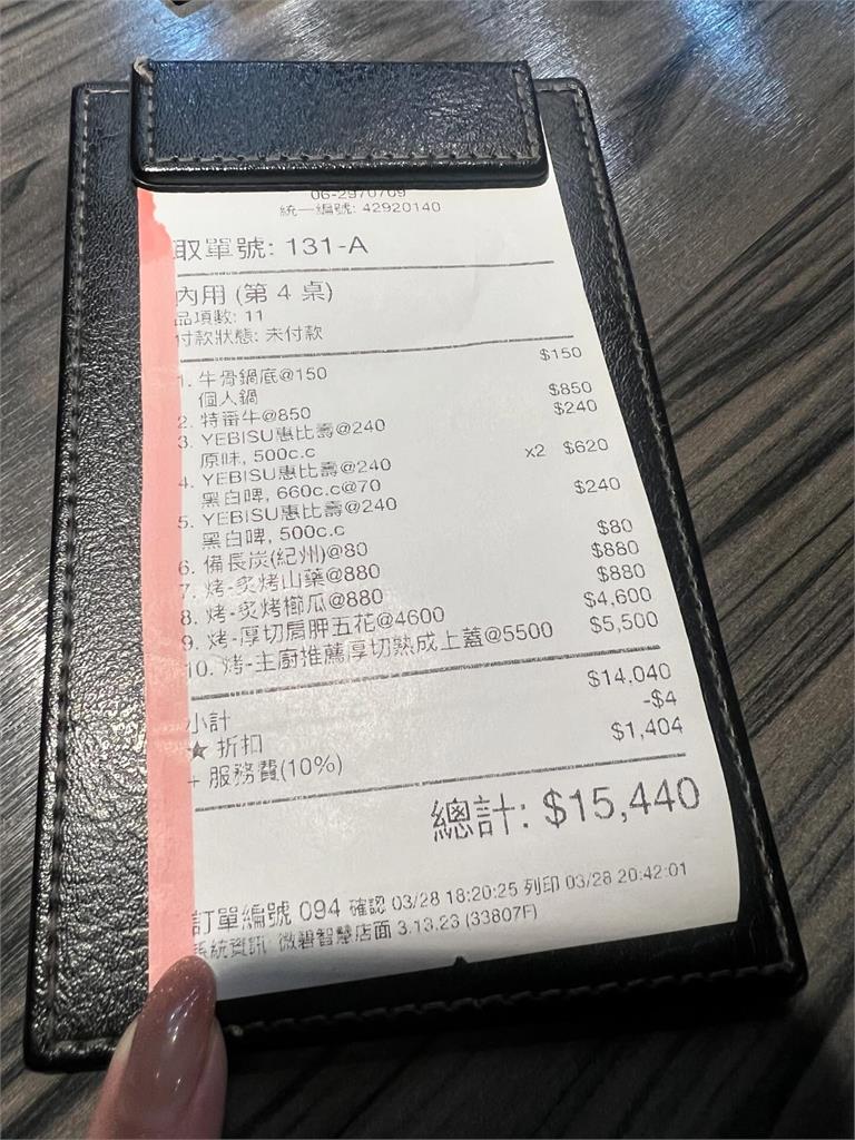 慶生變噩夢「2盤肉10100元」 她看帳單氣炸:炭火費也要收