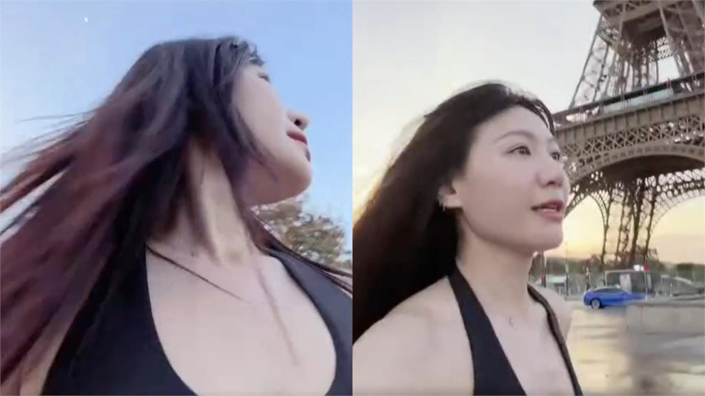 巴黎鐵塔見「台灣正妹」無袖衣晨跑太狂!真身被挖「竟是綠委吳沛憶」網瘋看:好猛…
