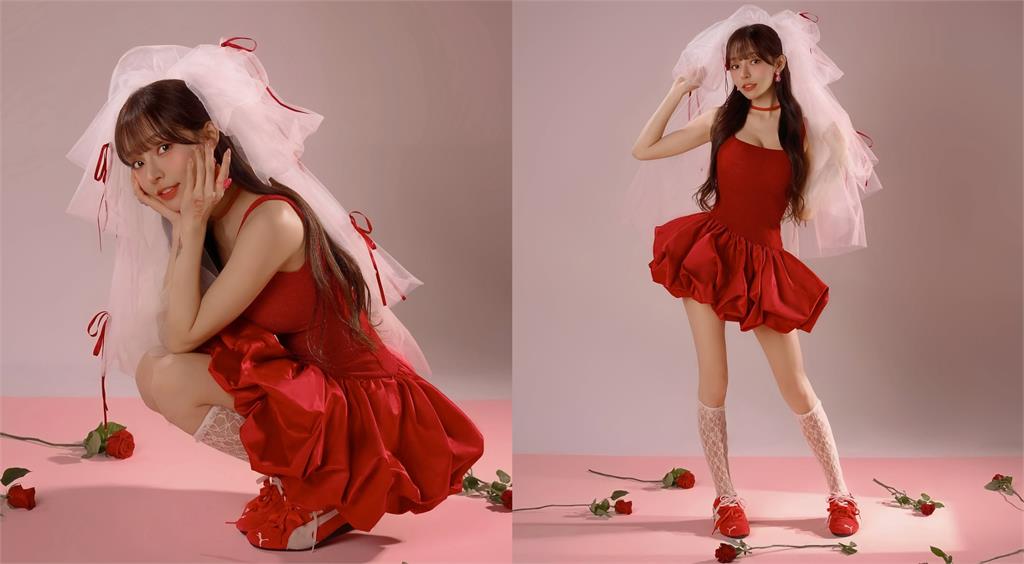 情人節限定「紅裙娃娃」竟是林襄!神秘角度「起伏炸裂0縮水」網震撼:天吶