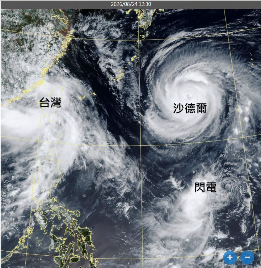 台灣遭包夾「頭頂一片全白」！專家曝「沙德爾強度巔峰」侵台登陸機率曝光
