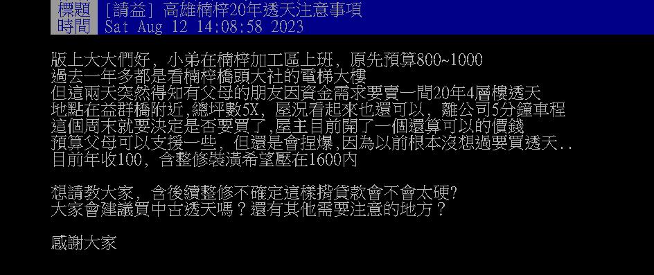 年薪百萬首購「想買1600萬透天」怕太硬！2關鍵網一看開勸了