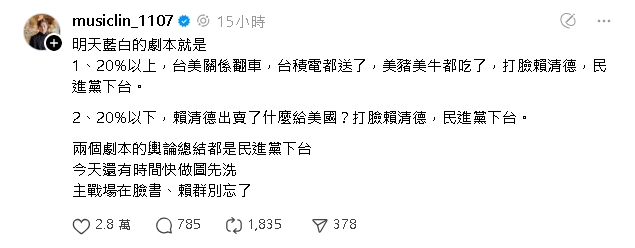 美國對台關稅降至20℅「八炯早料到」!預言「藍白2劇本」酸爆趙少康