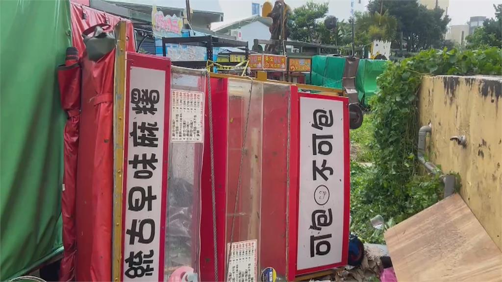「小犬」虐墾丁大街整夜 滿地吹落招牌、攤車亂跑
