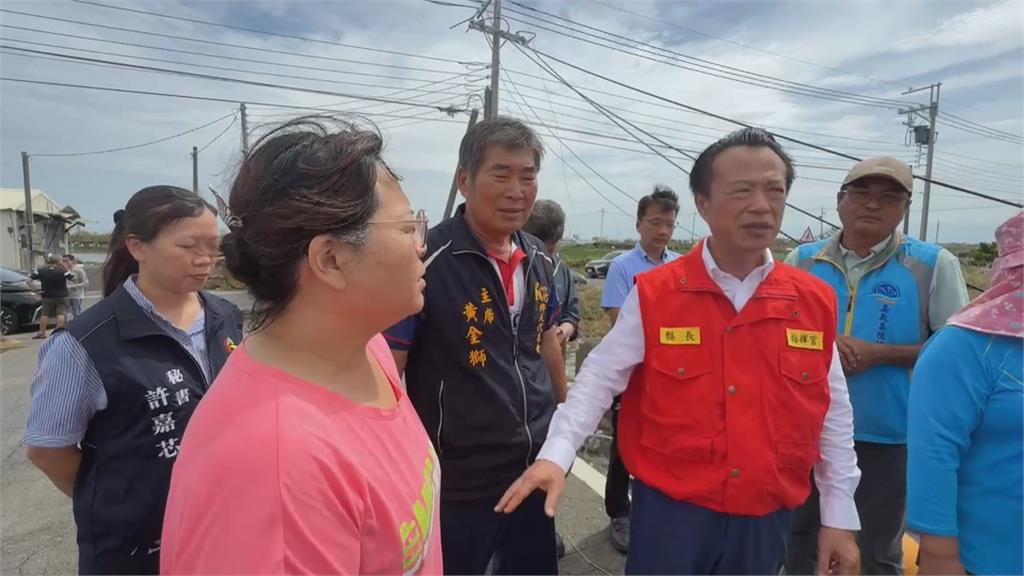 搶救魚塭!翁章梁回義竹鄉勘災 盼台電讓沿海養殖區優先復電
