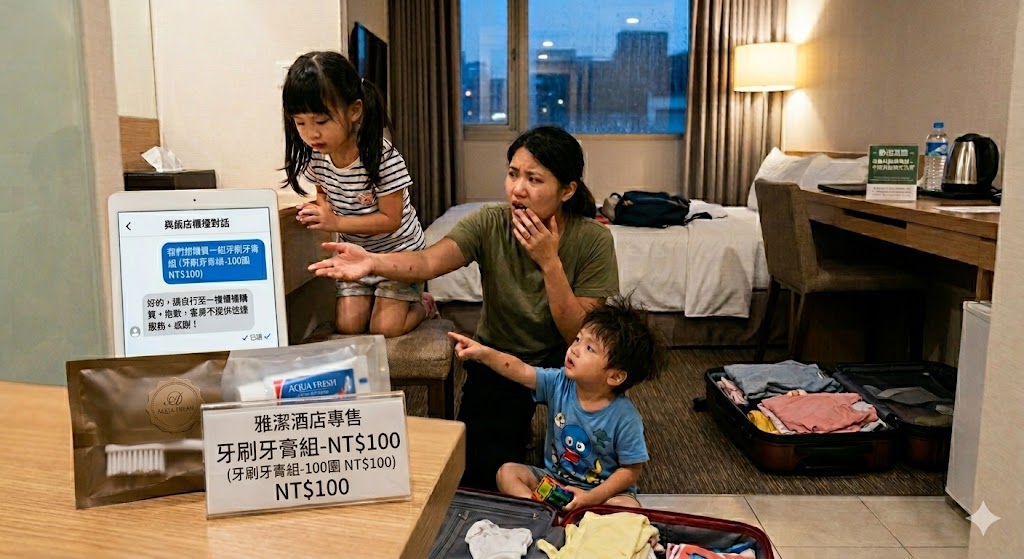 國旅再翻車?二寶媽住高級飯店要牙膏被叫「自己下樓買一組100」網炸鍋:真盤