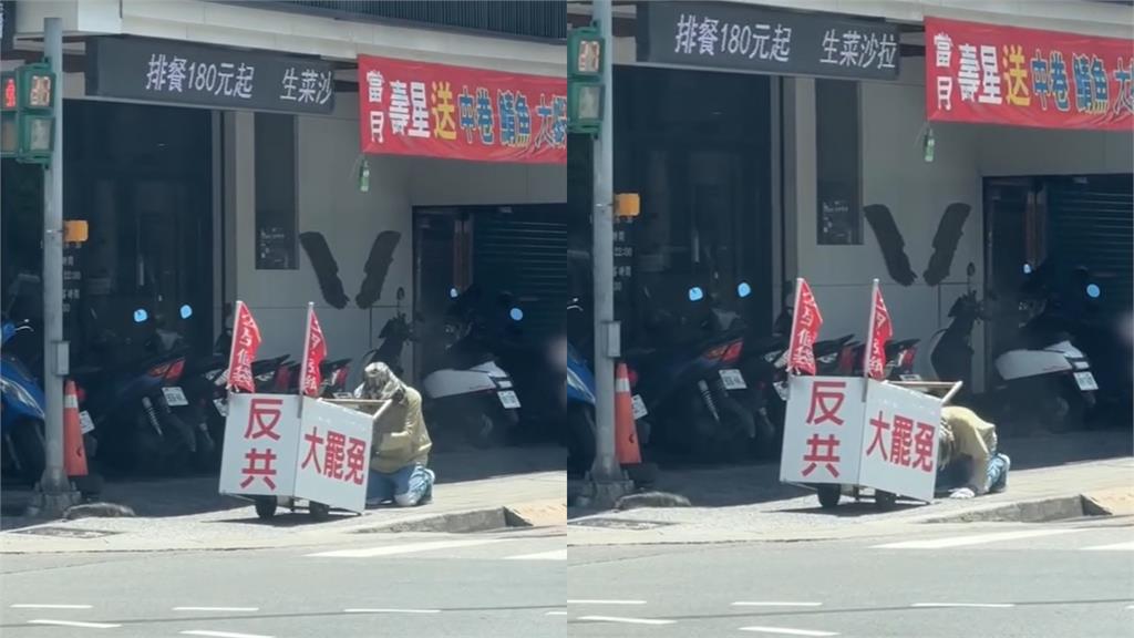 屏東北上立法院一路「三跪九叩」！他頂烈日暴雨「跪拜祈求」萬網看哭：勇敢台灣人