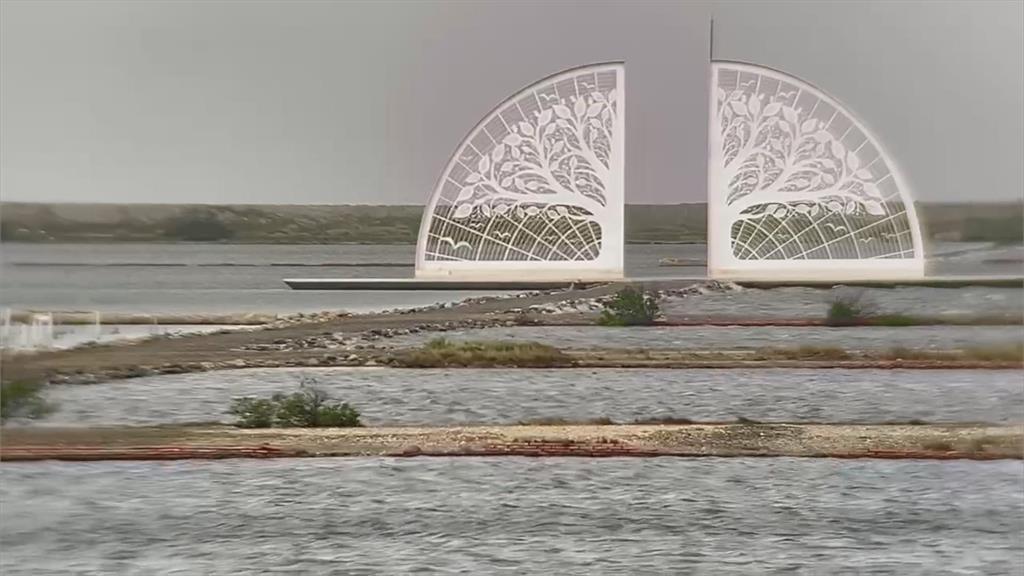 罕見美景!台南扇形鹽田前出現「藍眼淚」 吸引民眾朝聖讚嘆