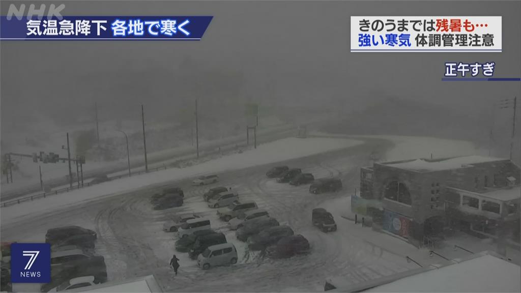 一片雪白！ 北海道稚內市17號迎今年初雪