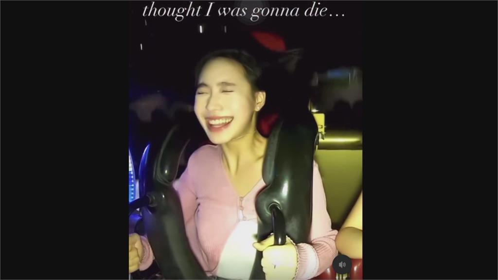 小S新加坡嚇破膽!搭雲霄飛車1秒散髮變鬼 20秒「救命」畫面曝網笑翻