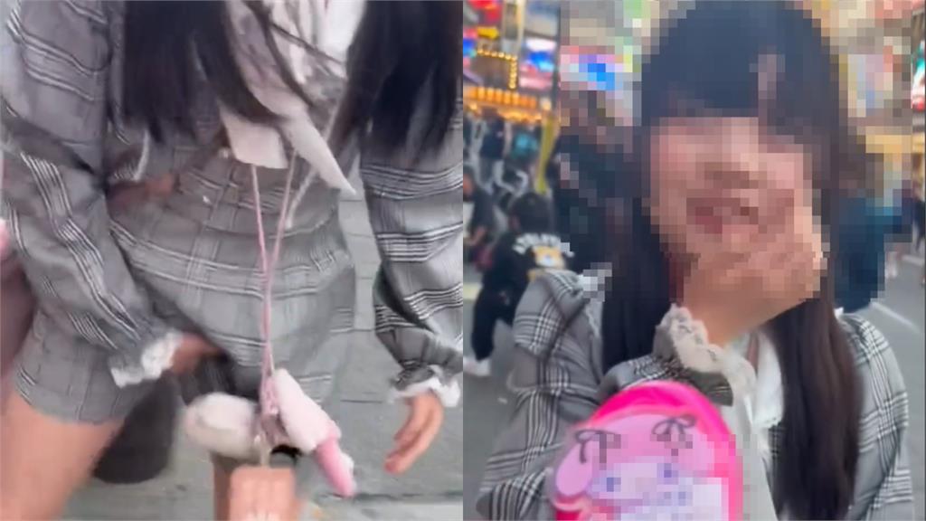 扯!櫻花妹當街「蹲水溝解放」起身用裙子擦乾 36秒影片曝光網友看傻眼
