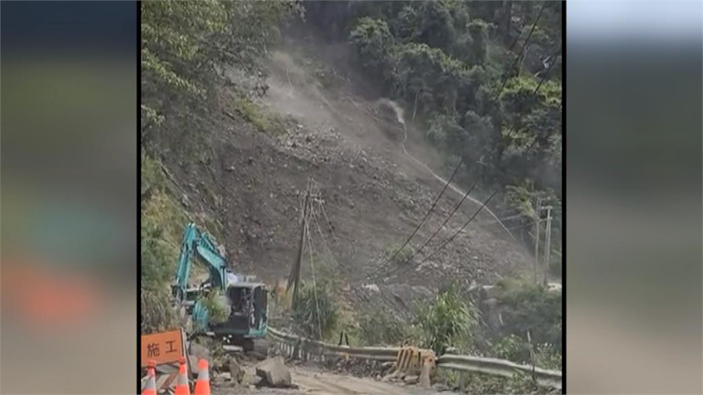 驚險！　投89線力行產業道路　機具進駐搶通又遇坍方