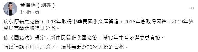 快新聞／傳瑞莎有望列民進黨不分區名單？　他引《國籍法》規定：2024尚無資格