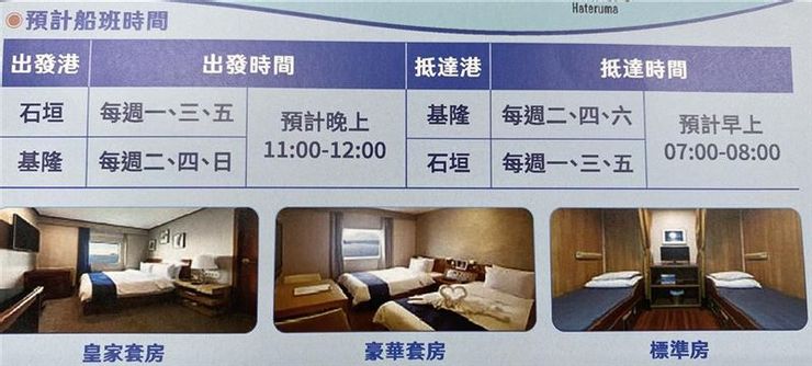 快新聞/基隆-石垣島渡輪9月中旬開航! 3種房型、船班時刻表曝光