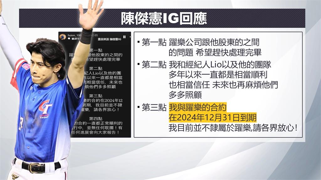 陳傑憲前經紀公司爆爛帳 親發4點聲明揭「合約狀態」