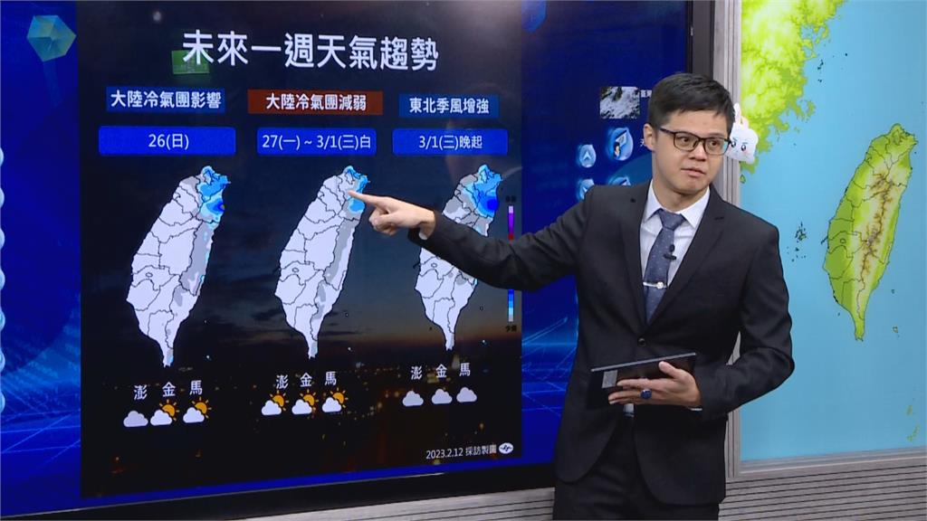 快新聞／明起回暖、降雨趨緩！　週三晚東北季風報到「北台灣轉涼」