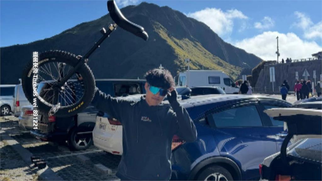 熱血!23歲男子挑戰獨輪車攻上武嶺亭 獲上萬網友讚賞