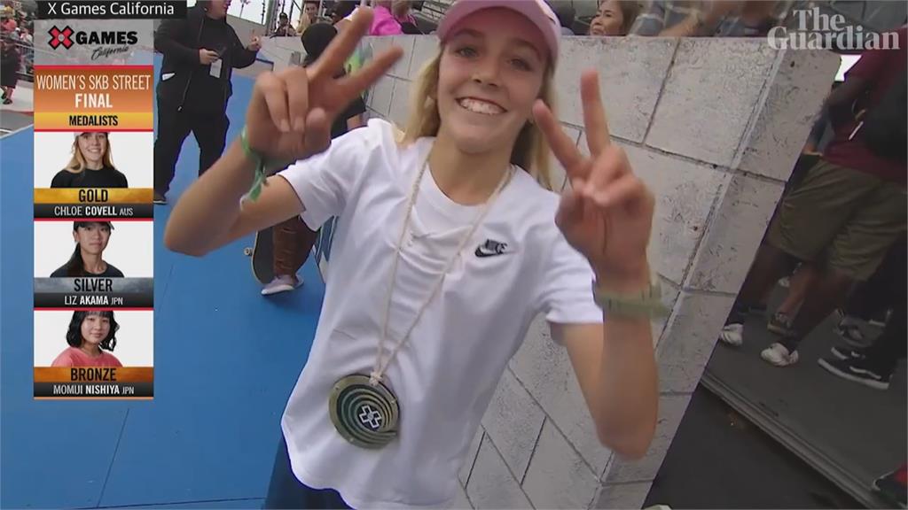 13歲少女滑板大賽奪金　目標明年巴黎奧運