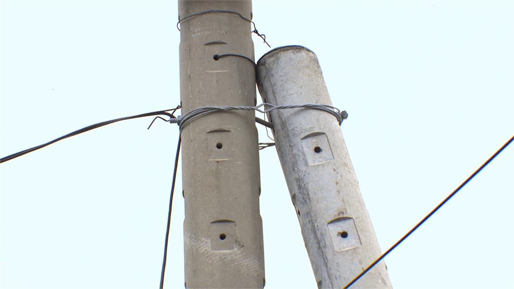 心驚驚!電桿傾斜30度憂倒塌 台電澄清:正常工法、平衡拉力