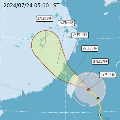 快新聞／凱米暴風圈已觸陸！中心登陸宜蘭、花蓮機率高　颱風移動路徑曝