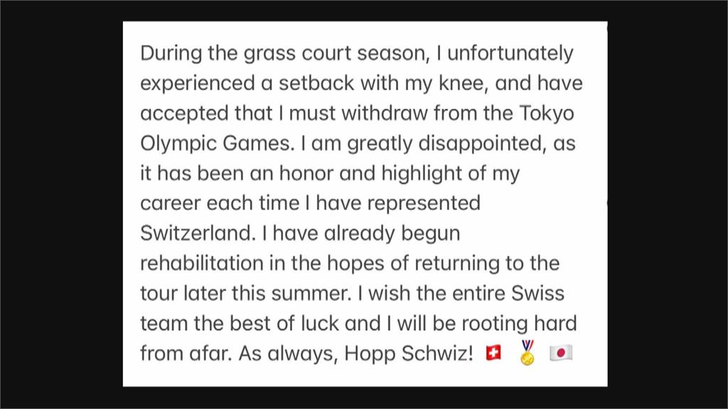 震驚！瑞士網球名將費德勒　因膝傷宣布退出東奧