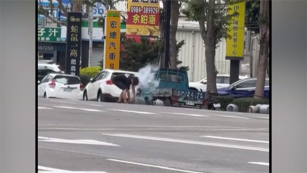 新竹送瓦斯出事！瓦斯桶摔地　滾落地面「狂噴白色氣體」