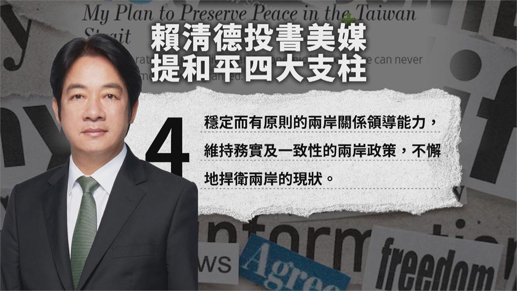 賴清德拋「保衛和平4支柱」　誓言確保延續區域穩定