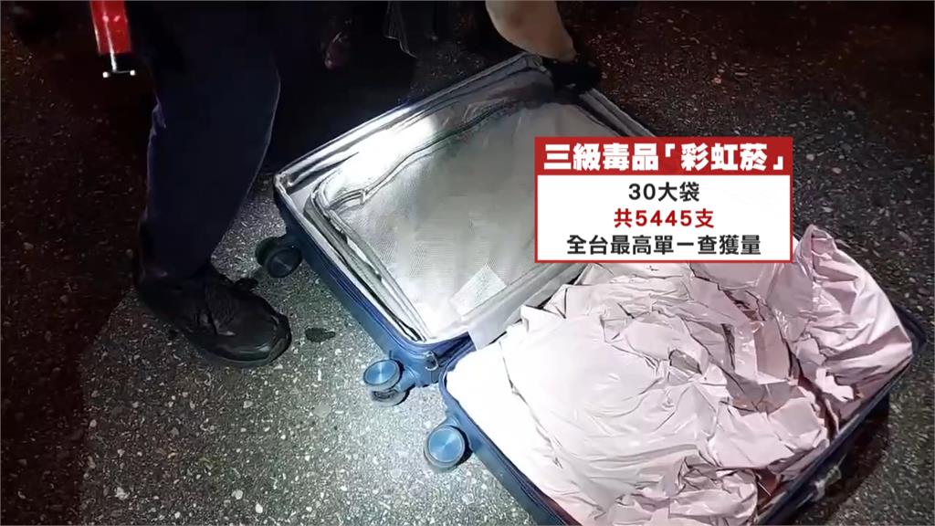 花蓮警攔毒駕驚見大量毒品　車藏5445支彩虹菸破紀錄