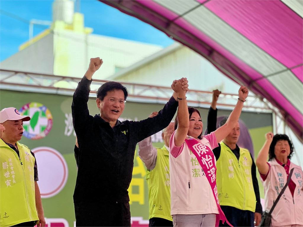 快新聞／林佳龍站台力挺周永鴻、陳怡潔　籲攜手何欣純為台中未來打拚