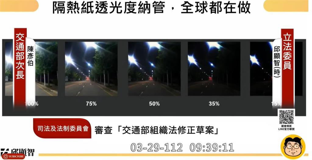 快新聞/車窗隔熱紙「裝太黑」要小心了! 王國材承諾「3個月內明定裁罰標準」