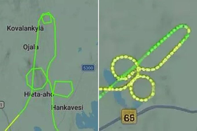 天空竟出現「巨型JJ」！準飛官認惡搞「不雅軌跡圖曝光」芬蘭空軍出手了