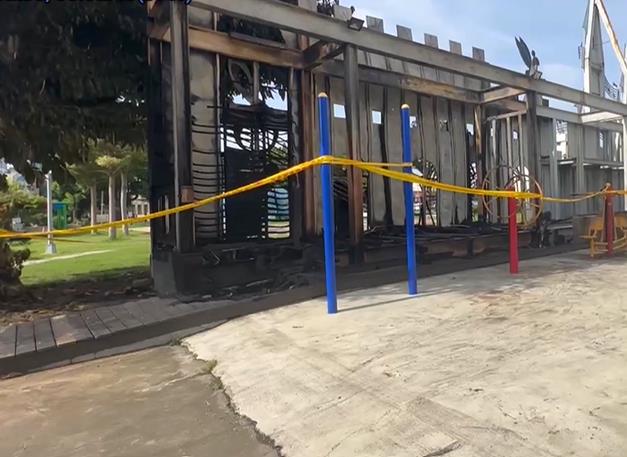 彰化人氣兒童公園旁暗夜大火　疑半裸男出沒警追查