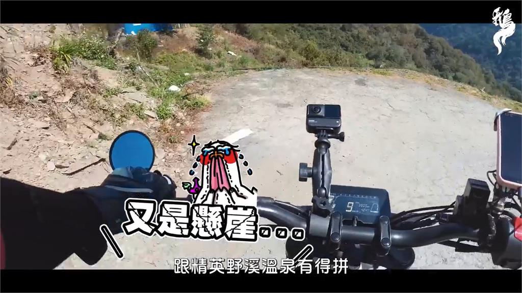 災後現場變景點!重機女神踩點「台版比薩斜塔」 見路面傾斜:太噁心