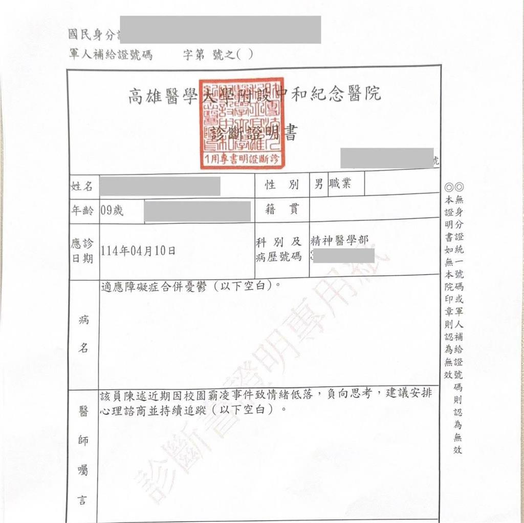 9歲兒遭同儕霸凌「揍肚子」 知名兩性女作家怒控校方處理消極