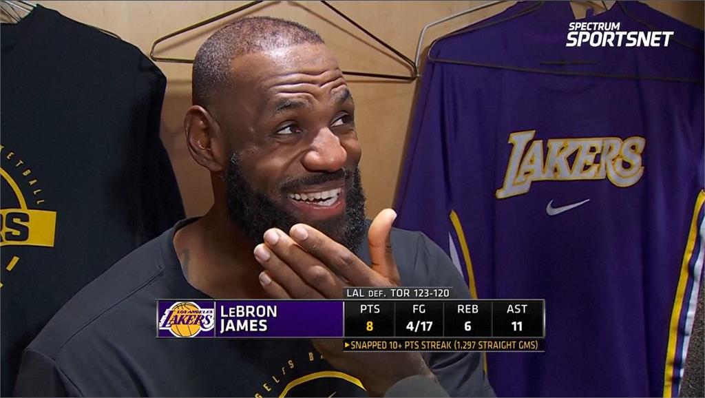 NBA(影)／我永遠都會做出正確的選擇！詹皇雖斷紀錄但賽後仍龍心大悅開心受訪