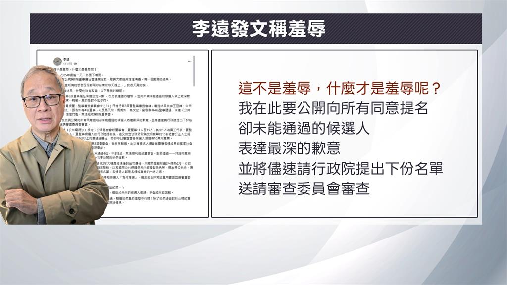 公視董事會組成受阻　遭質疑政治意識介入投票委員會