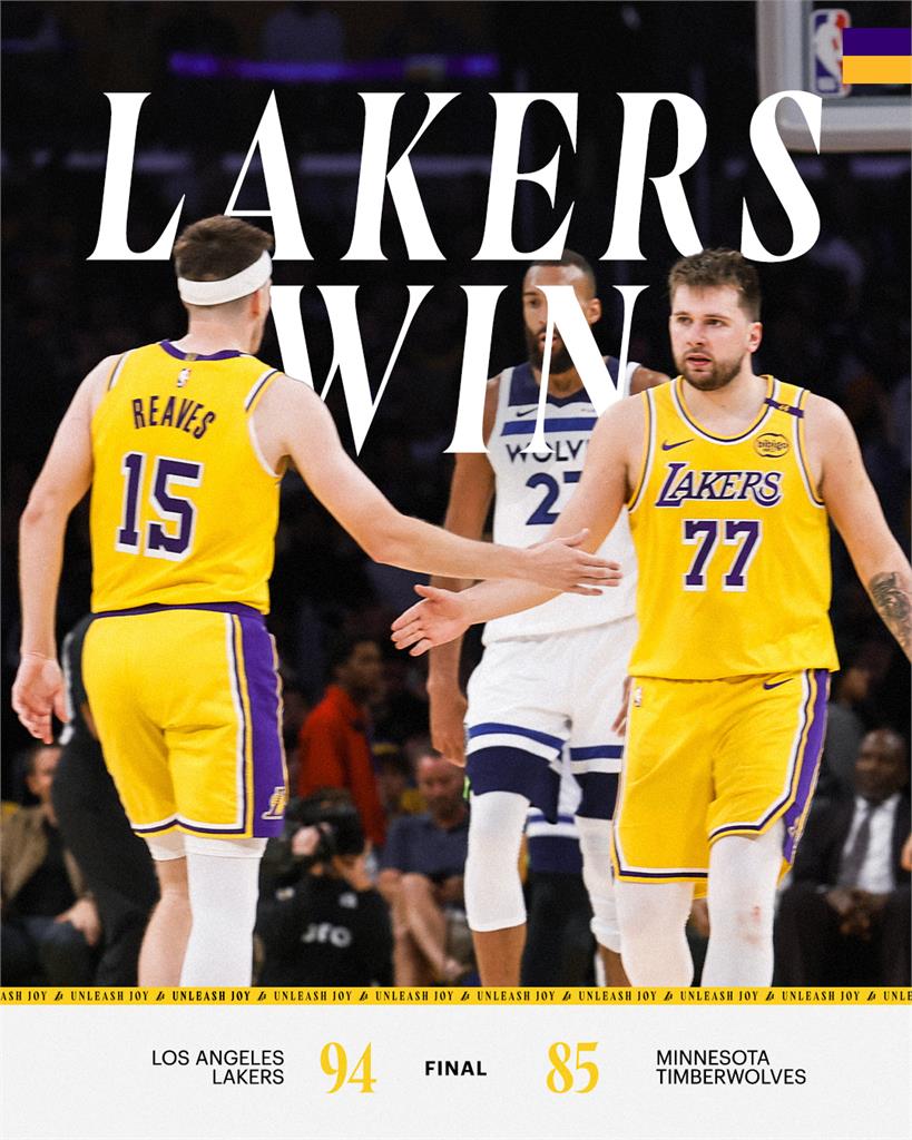 NBA(影)/這場非贏不可!唐西奇大三元帶頭衝 湖人勝灰狼扳回一城