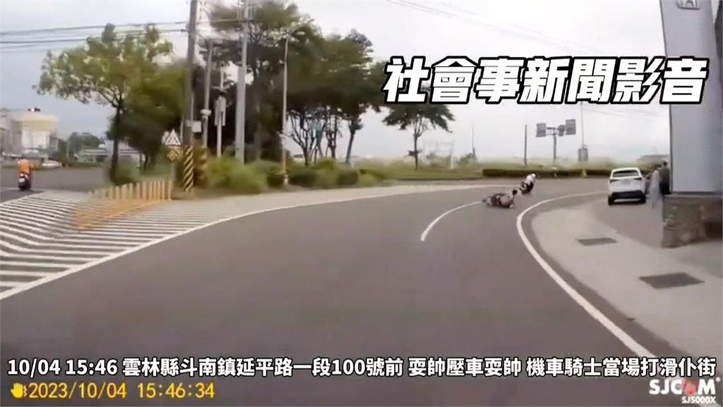 「小犬」強風吹 北港鎮路樹倒塌 路燈被風吹倒