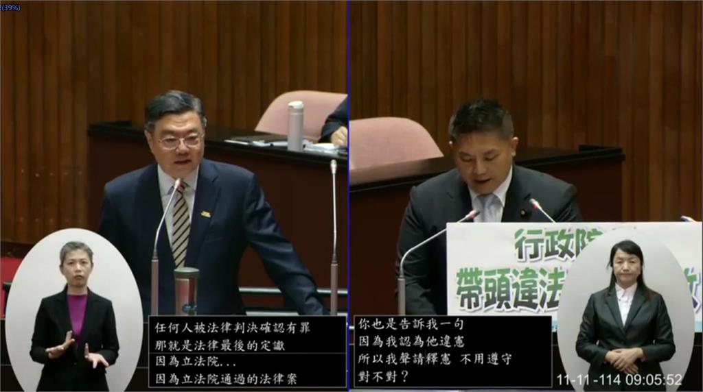 吳宗憲稱「惡法亦法」要求依法行政　卓揆：你承認惡法亦法？