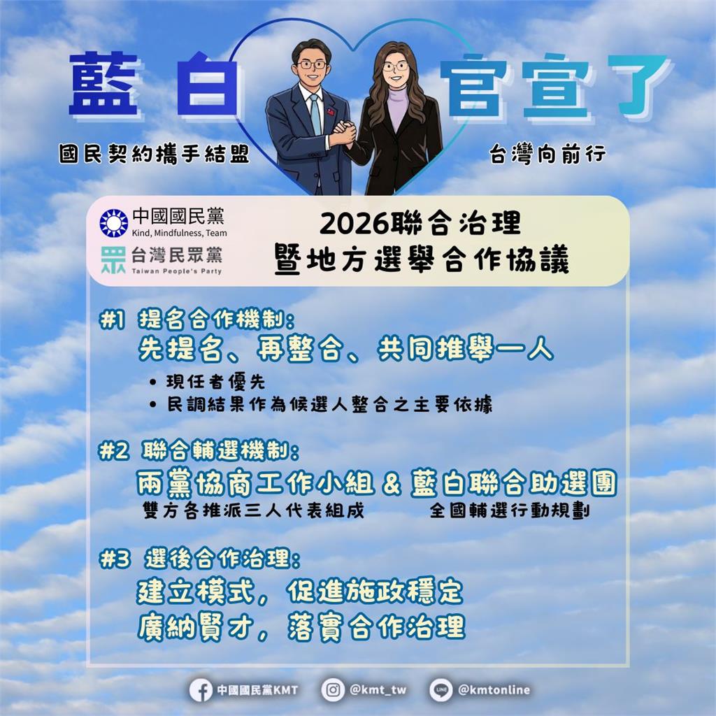 藍白合作「官宣圖」曝光被狂酸！網吐槽「三X美編」：這CP嗑不下去…