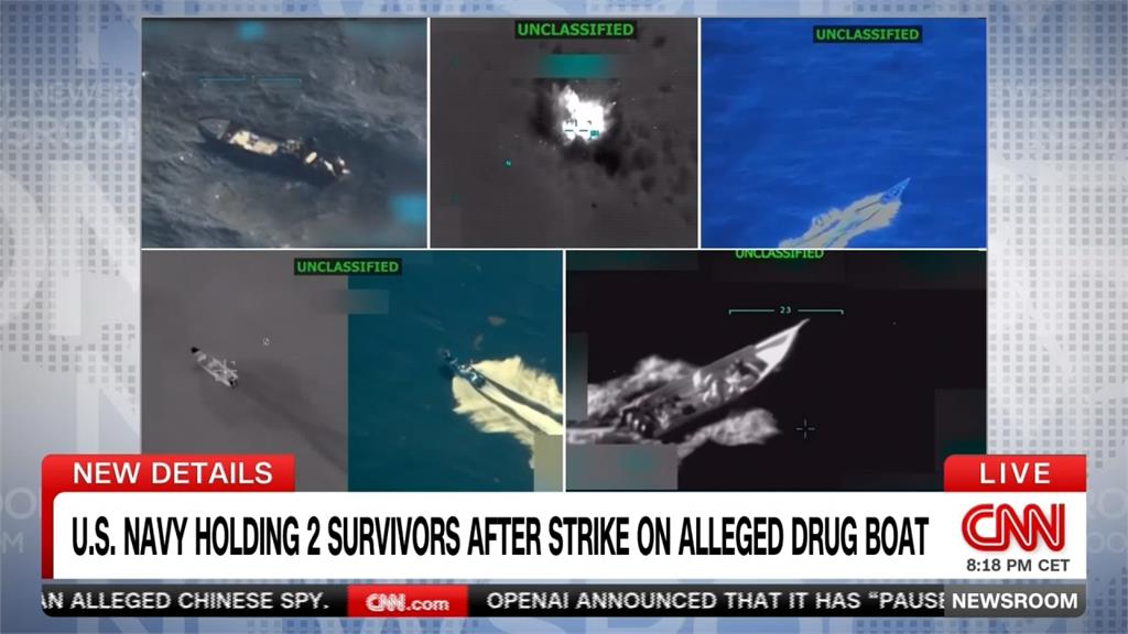 9月以來第6度打擊毒品船　美軍擊沉毒潛艇畫面曝光　兩生還者遭遣返