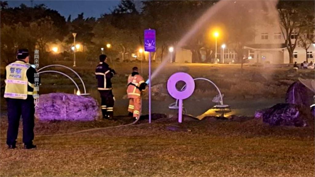 高雄岡山公園連2起火警 消防員疲於奔命