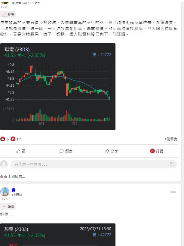 晶圓二哥公布營收 股價不給力 網友:好爛