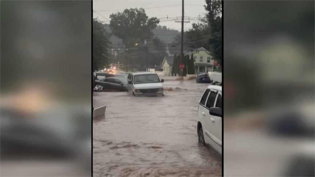 紐澤西暴雨2死進緊急狀態　紐約地鐵水淹車廂如災難片