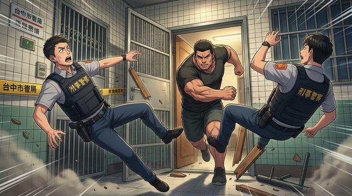攻堅抓通緝！　警遭近百公斤嫌犯撞飛手部粉碎骨折