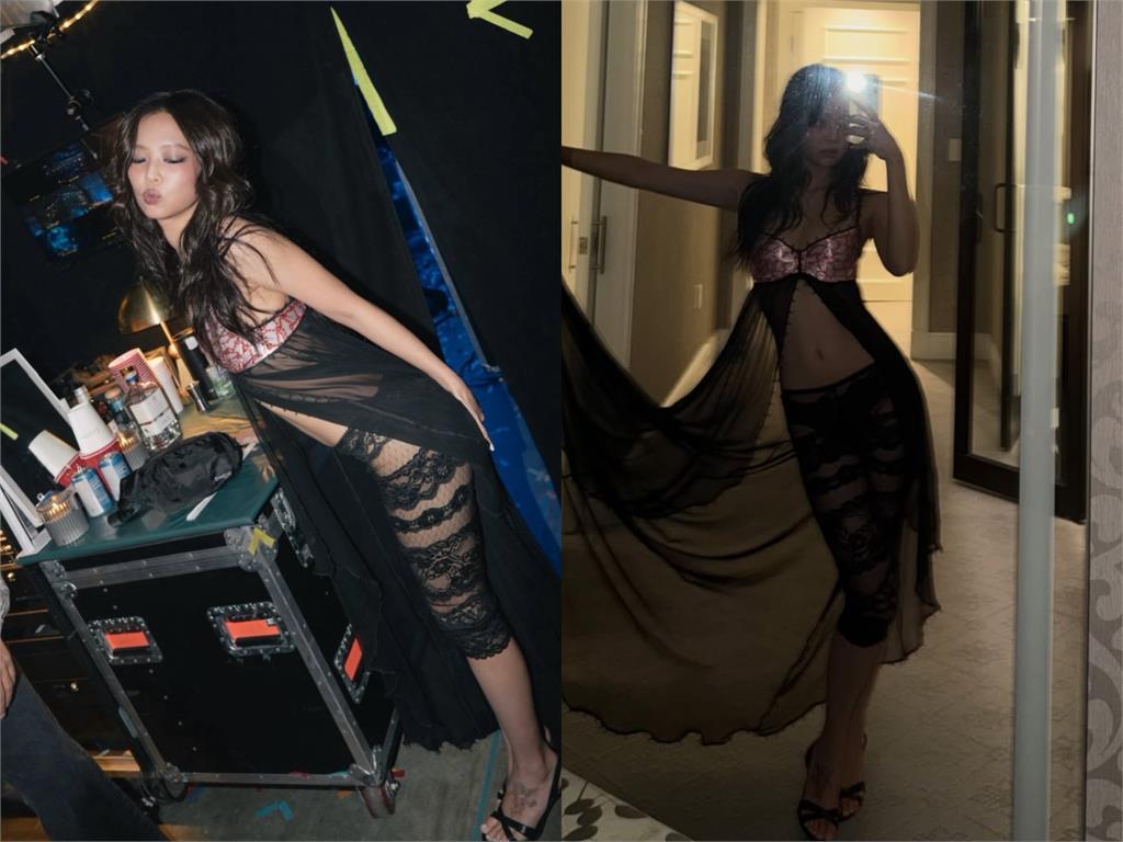 Jennie罕穿性感薄紗Bra！透視薄紗「下身若隱若現」絕美辣照曝光