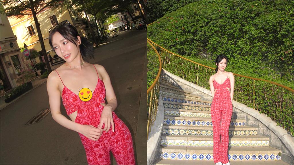 舒子晨出國穿深V+腰側挖空!她尪哀「已經結網了」嬌怨:要回來了嗎很想妳